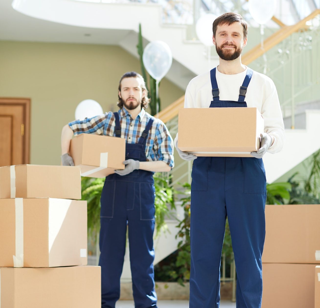 professional workers helping with moving